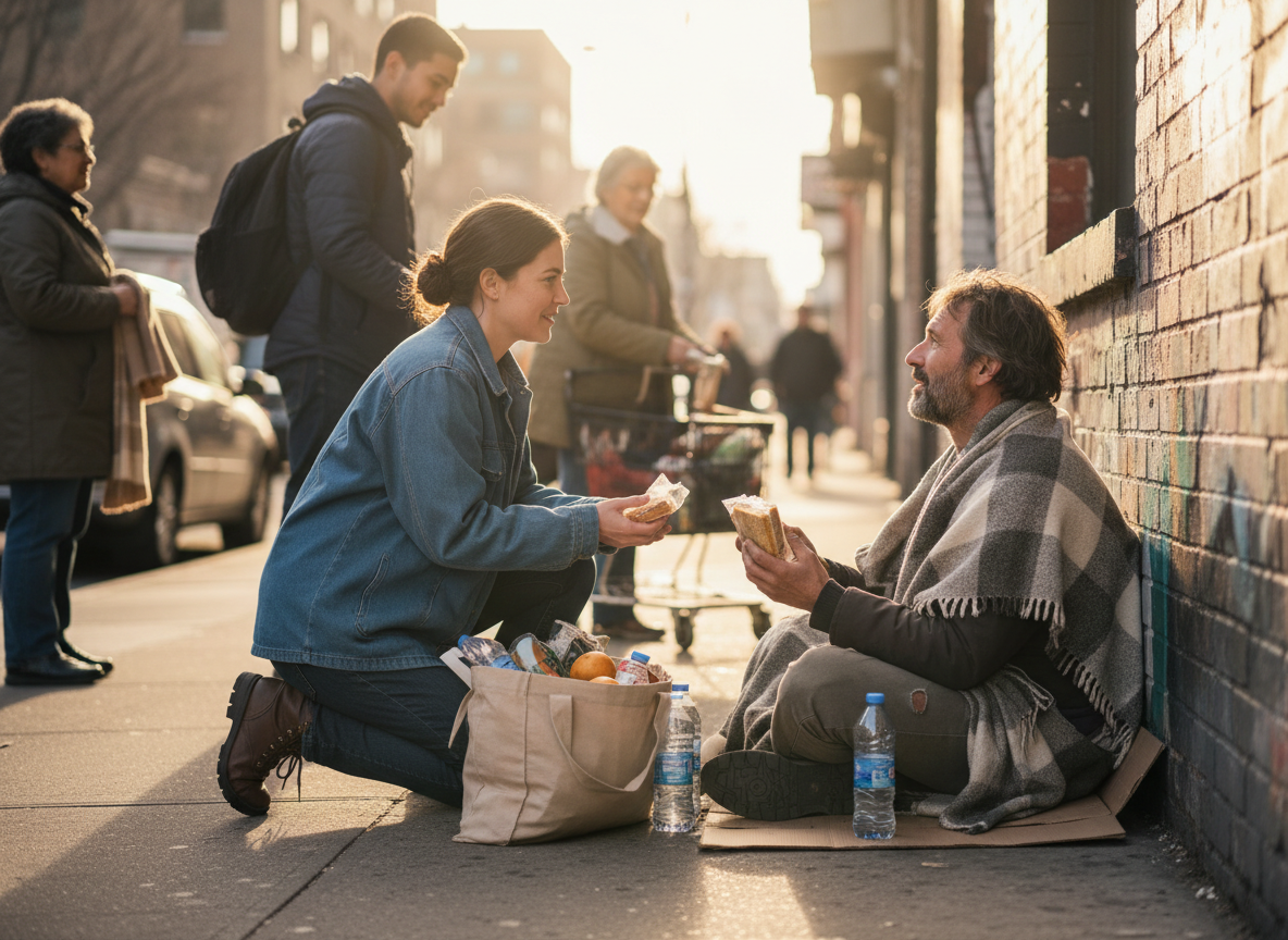 Outreach workers providing support